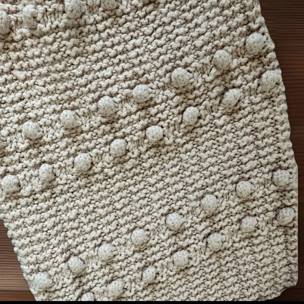 MADEWELL Sweater Women’s Medium Beige Bobble Chunky Balloon Sleeve Pullover EUC